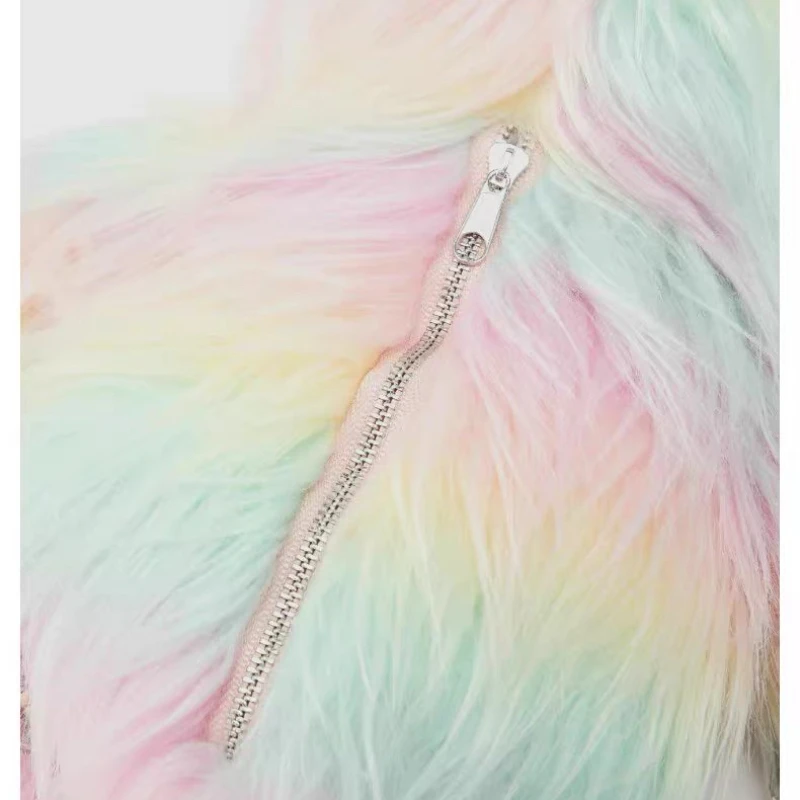 Длинный плюшевый рюкзак 50 см Модный Красочный с длинными волосами в виде