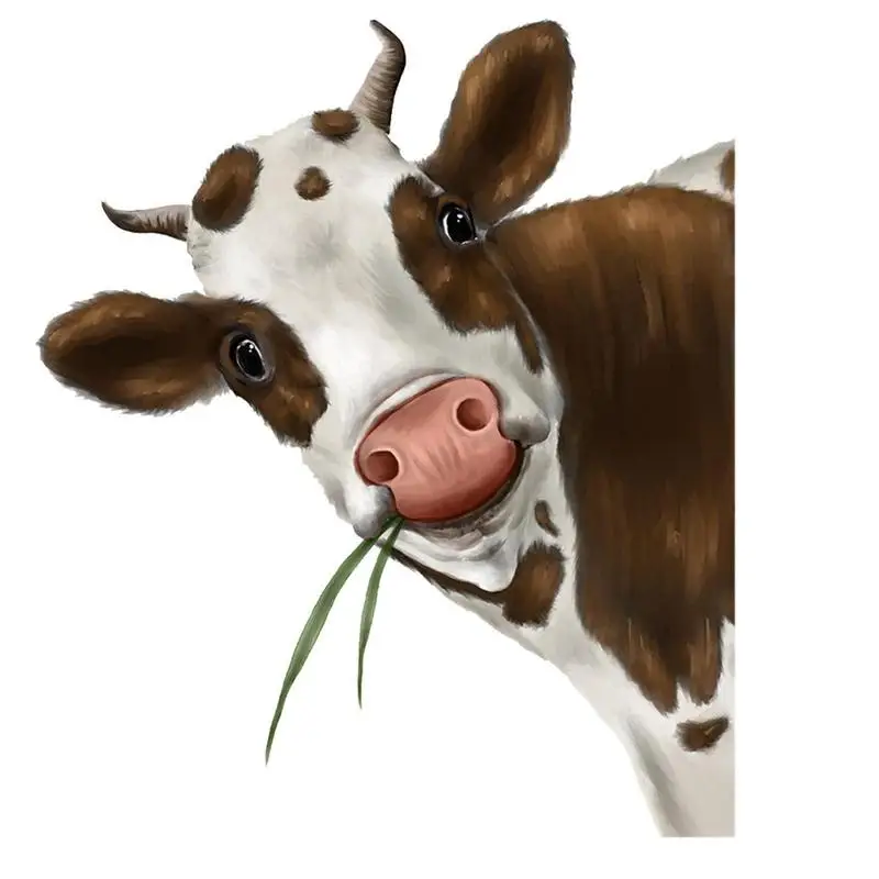 

Cow Cling On Window Stickers Realistic Peeking Cow Print Stickers Realistic Funny Cute Farm Animal Theme Windows Clings Sticker