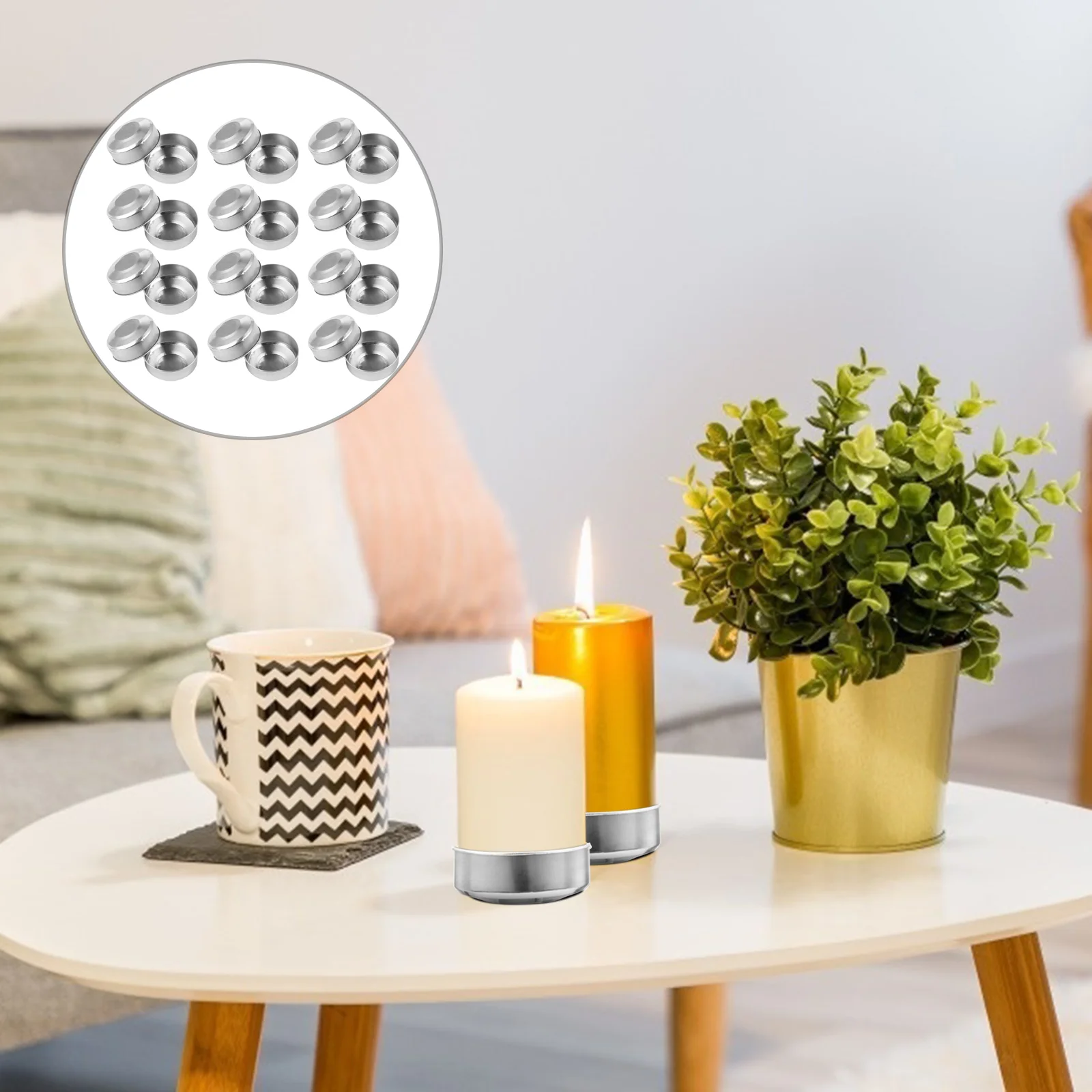 

Tea Tealight Light Tin Case Tins Aluminumempty Holder Cans Cup Metal Containers Cups Miniround Wax Container Making Warmer Base