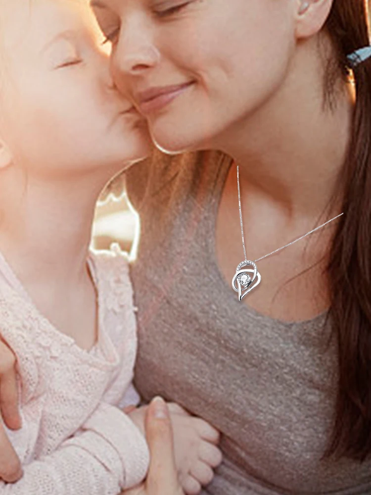 

Mothers Necklace Love Heart Pendant Necklaces Women's Necklace With Jewelry Mom Jewelry Accessories Mother's Day Birthday Gift