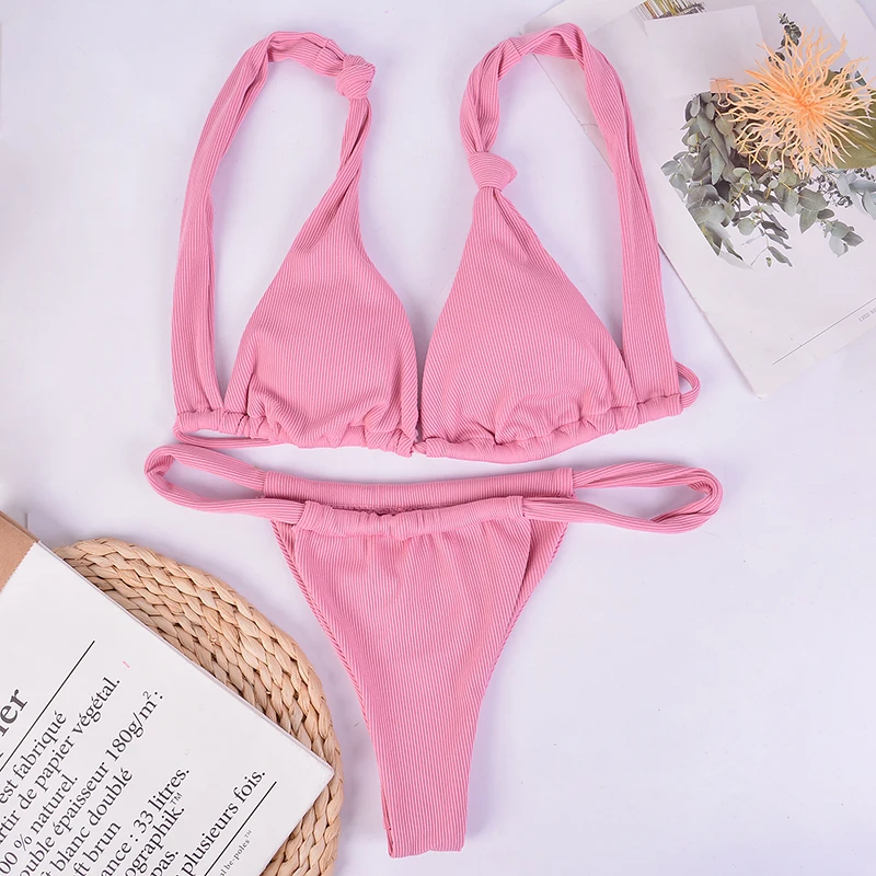 Милые Бикини Женский комплект для загара полосатый купальник купальные костюмы