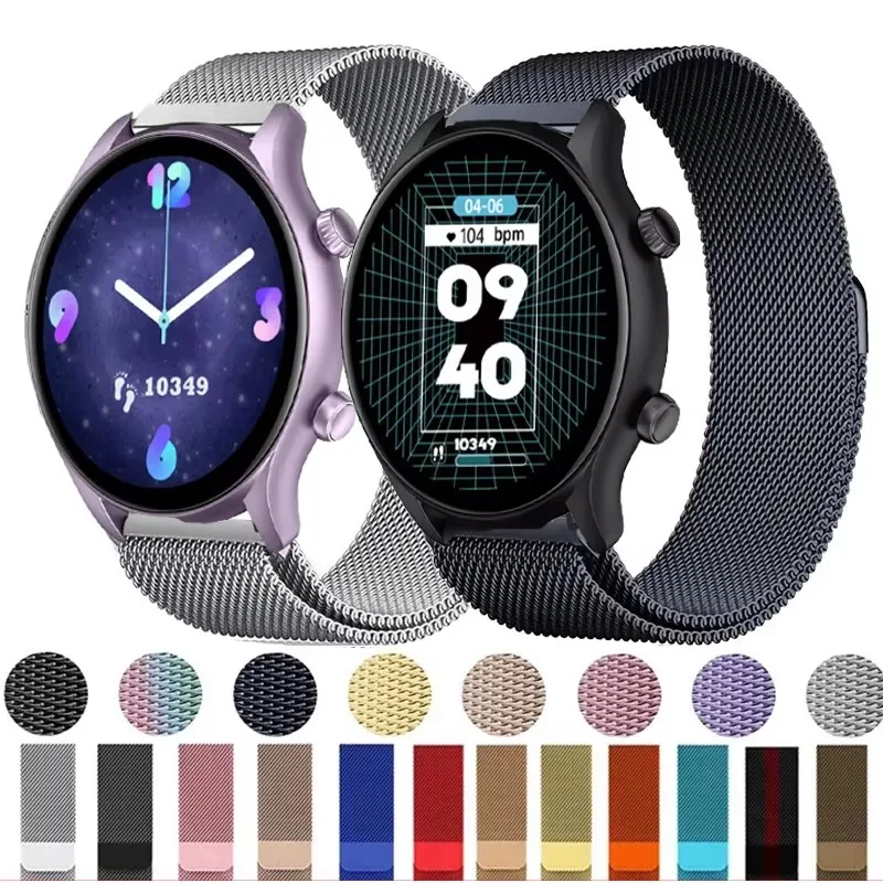 Магнитный ремешок для умных часов Zeblaze Btalk 3 Plus GTS Pro/Btalk Pro/Vibe 7 7Pro 7Lite 22 мм миланская