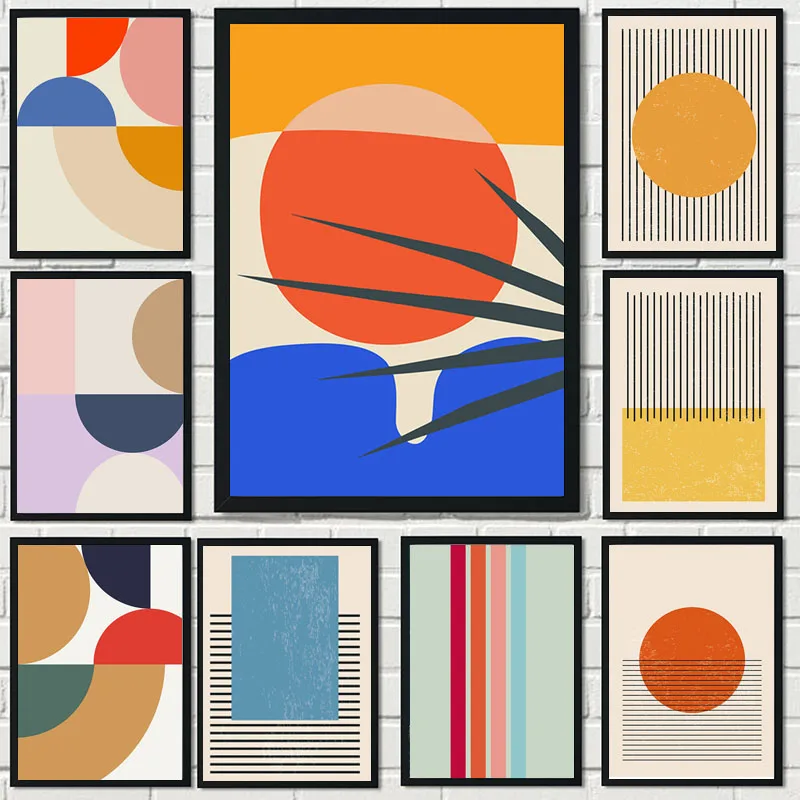 

Абстрактные фигуры, геометрическое искусство, плакат с черной линией и печать на холсте, настенные картины для интерьера, Декор для дома, гостиной