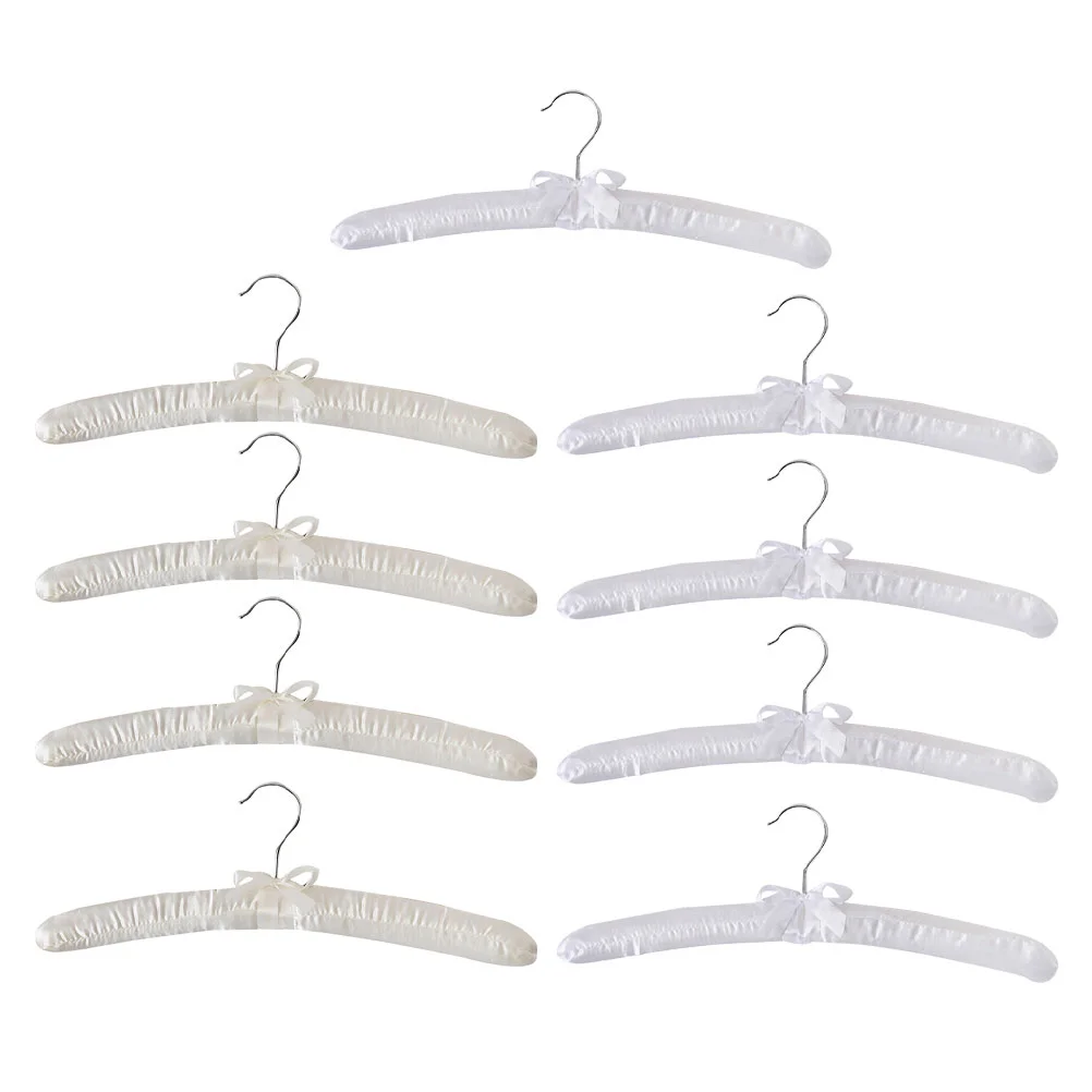 

Hangers Hanger Clothespadded Dressrack Bumpcoat Wedding Shoulder Satin Closetpants Drying Wide Cloth Non Sweater Shirt Wardrobe