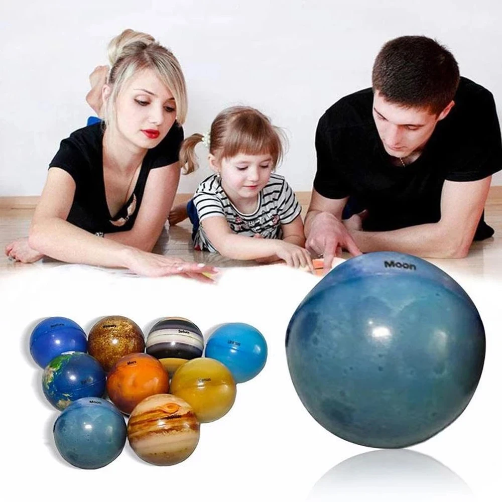 

Colorful Sponge Ball Stress Relief Ball Toy 6.3cm Earth Globe Ball Printing Star Ball Eight Planets Moon Star Ball