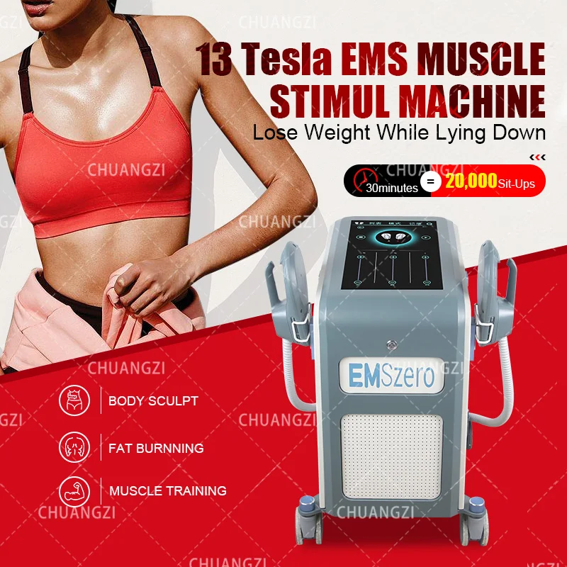 

EMSSLIM NEO Electromagnet Muscle Slimming Stimulate Fat Building Removal Salon Machine Lift Shap Sculpt 13 Tesla Butt EMSZERO