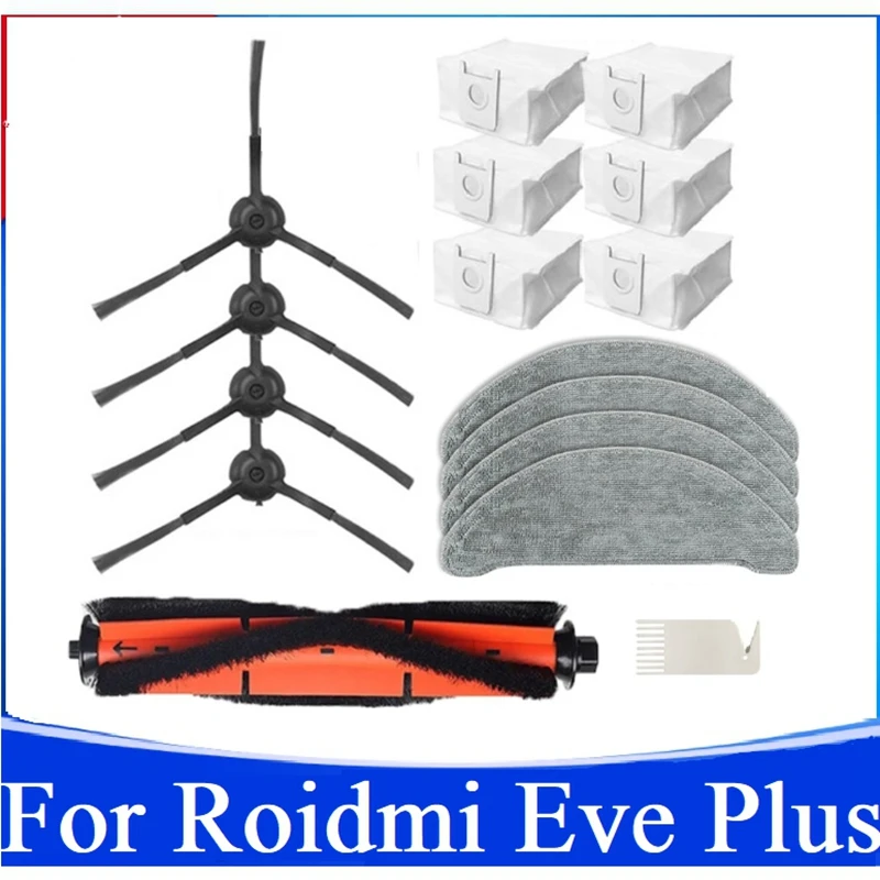 

Promotion!16Pcs Replacement Accessories For Roidmi Eve Plus Robot Vacuum Cleaner Main Side Brush Mop Cloth Dust Bag Cleaning Bru