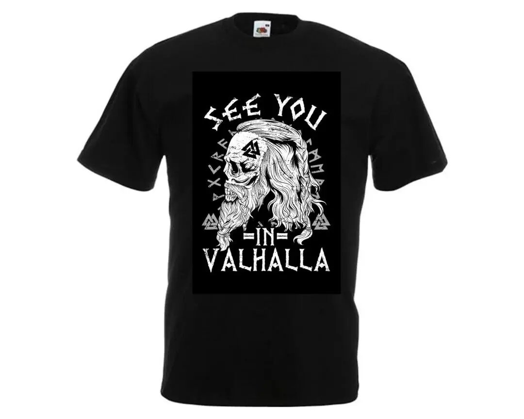 Футболка Культовая для мужчин и женщин VALHALLA SEE YOU IN MOTIF