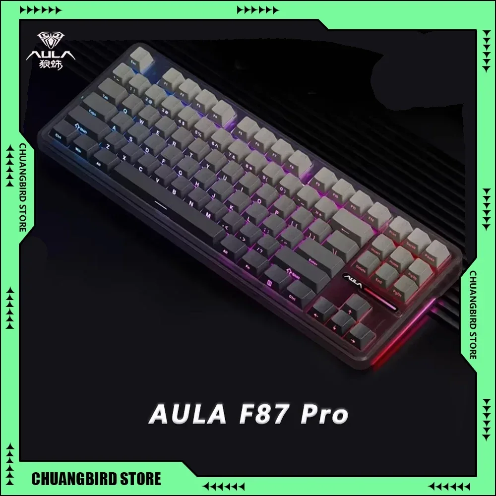 AULA F87 Pro Tri Mode 2 4G Беспроводная Bluetooth Проводная RGB Боковая подсветка Горячая замена