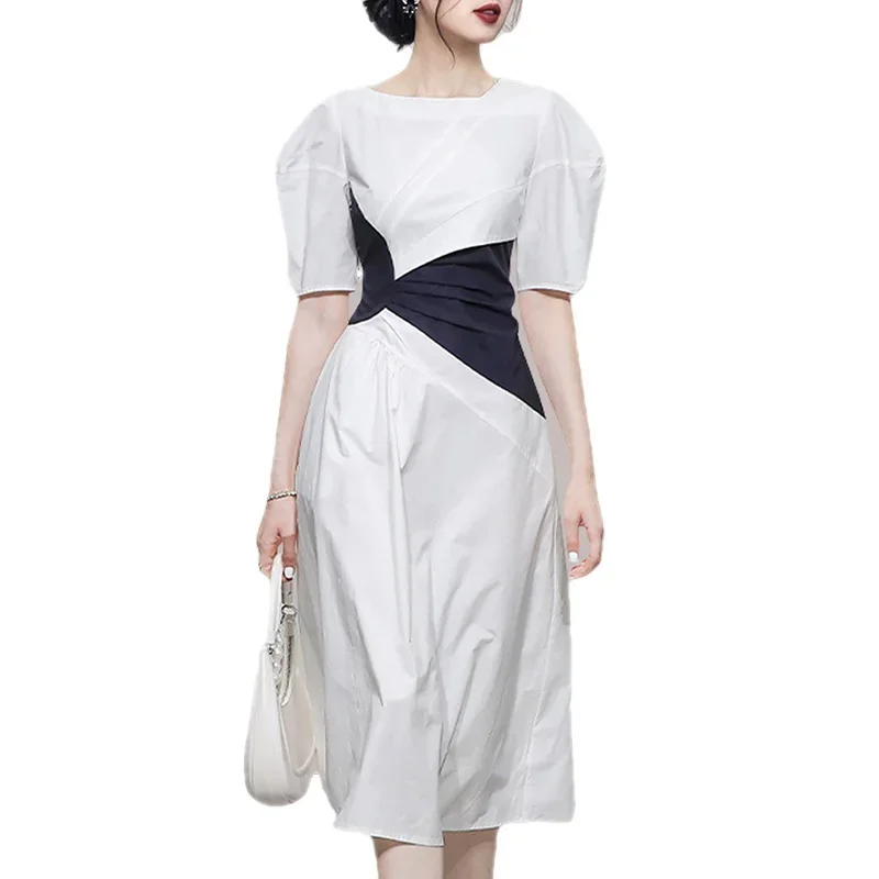 Лето 2022 новое стильное женское платье корейская версия светская мода цветное с