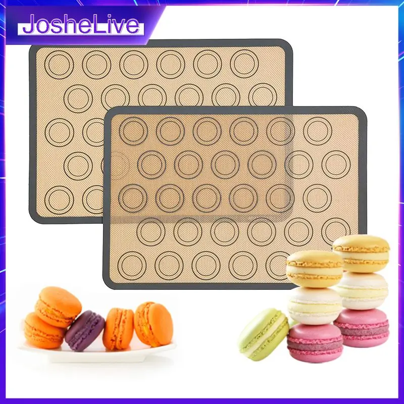 

2 Pcs Reusable Non Stick Macaron Baking Paper High Temperature Resistant Sheet Pastry Baking Grill Baking Mat Home Baking Tools