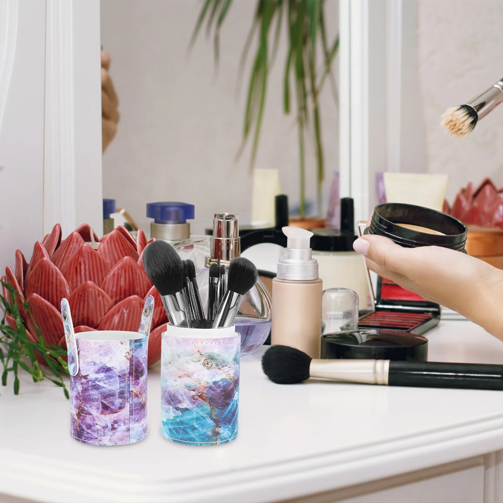 

Makeup Storage Brush Brushes Holderbox Cuporganizer Travel Bucket Pen Standcasepencil Organizingmulti Function Desktop Canister