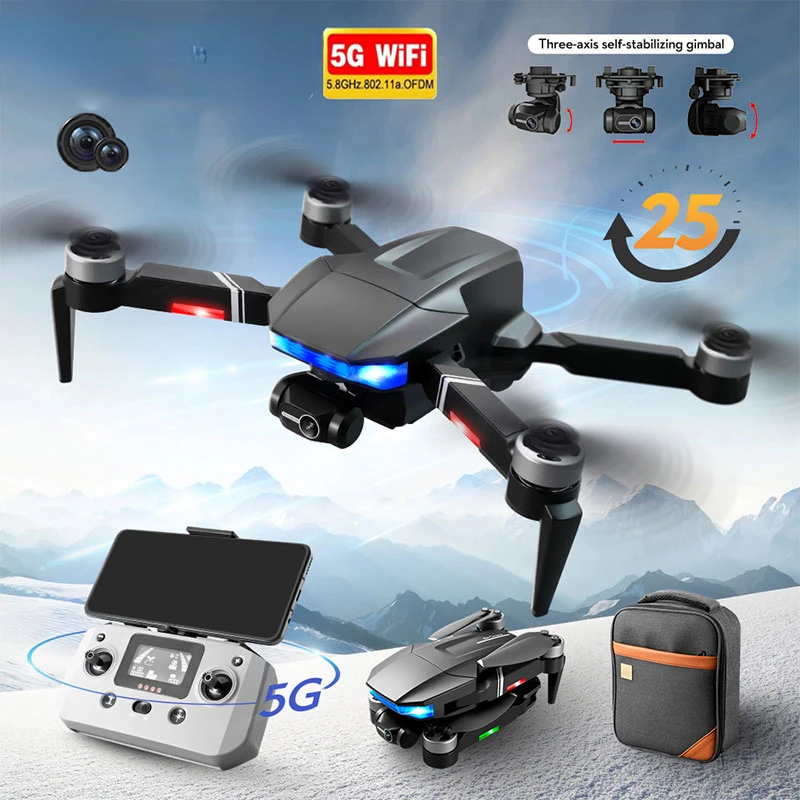 Купи 2022 New Profesional Drone 6K HD Camera 5G GPS 3-Axis Gimbal Anti-Shake Brushless helicopter Foldable RC Quadcopter Toys за 8,803 рублей в магазине AliExpress