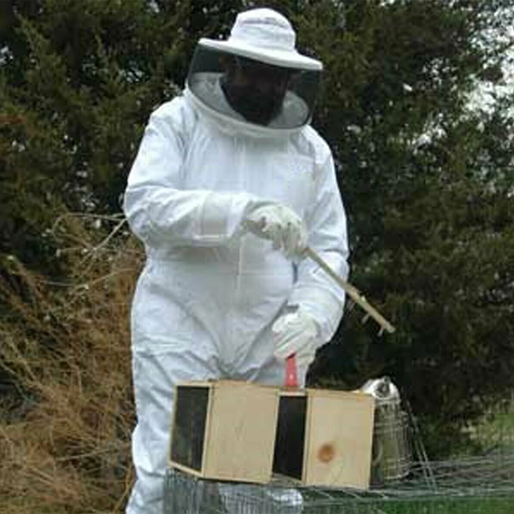 

Protective Clothing Beekeeper Zipper With Veil Hood Ventilated Full Body Professional Hat Beginner Safety Beekeeping Suit Outfit