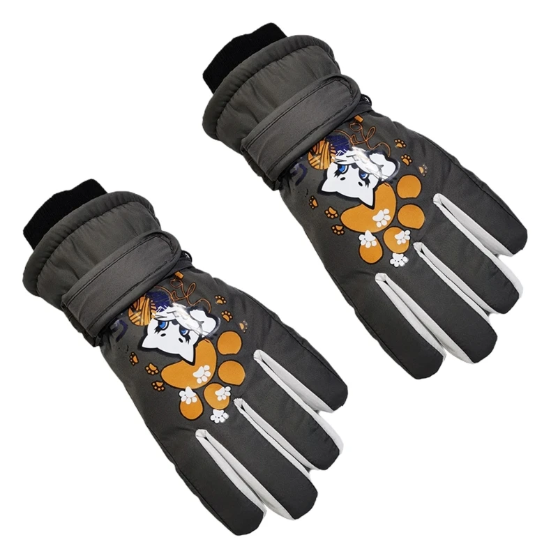 

Kids Ski Gloves Waterproof Winter Cold Weather Snowboard Snow Gloves Cute Print Drop shipping