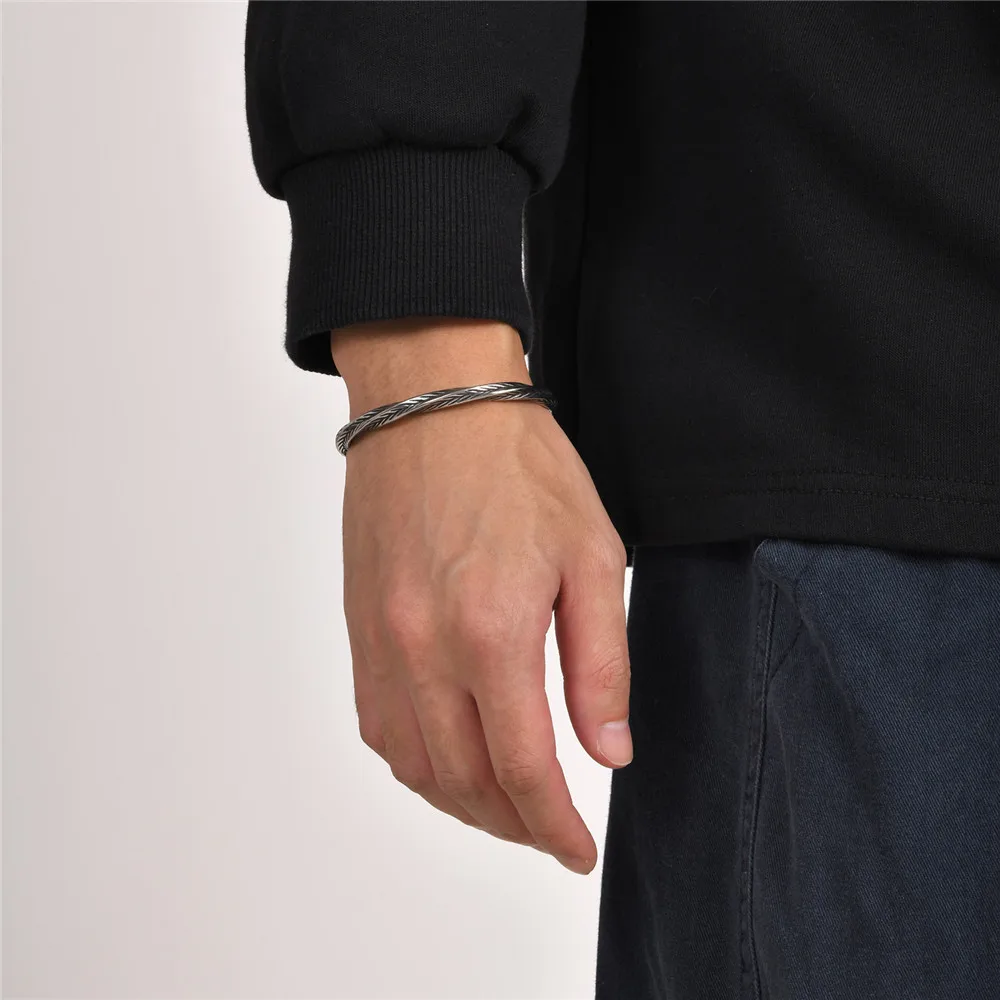 MKENDN оригинальный винтажный мужской Браслет-манжета из нержавеющей стали