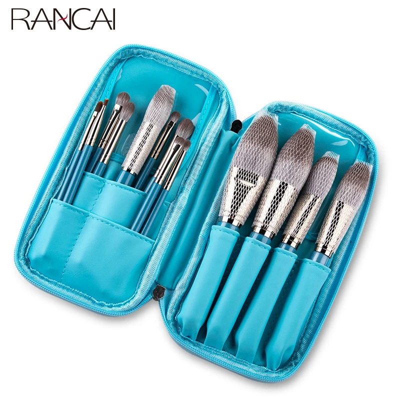 

13 шт., кисти для макияжа RANCAI, в кожаном чехле
