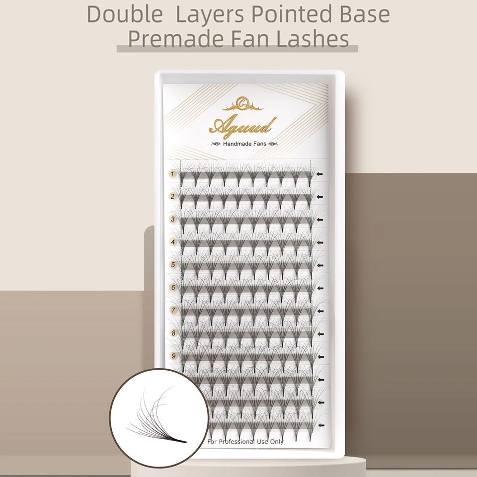 

AGUUD New Arrival Double Layers Premade Volume Fluffer Fans Eyelashes Pointy Base Russian Volume False Eyelash Extension Fans