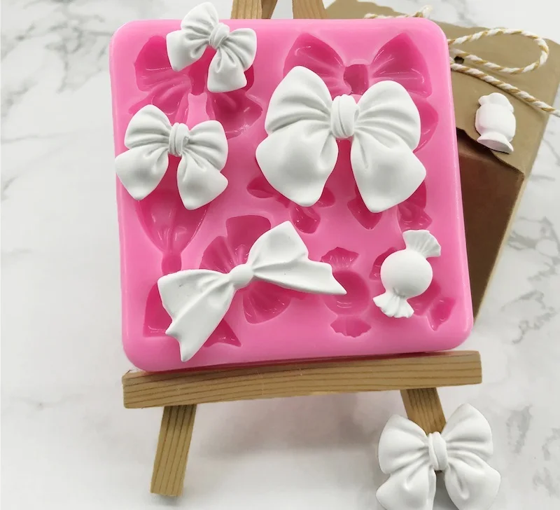 

1 шт., силиконовая форма для помадки, в виде банта