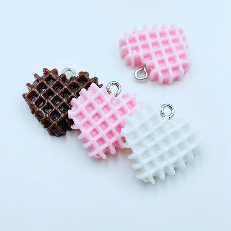 

10 Pcs New Kawaii Lovely Heart-Shaped Biscuit Resin Charms For Earring Key Chain Necklace Pendant Jewelry Findings Making D91