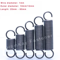 5101520 pcs hook tension spring 1mm pullback spring coil wire dia 1mmouter dia 10mm12mmlength 25 60mm
