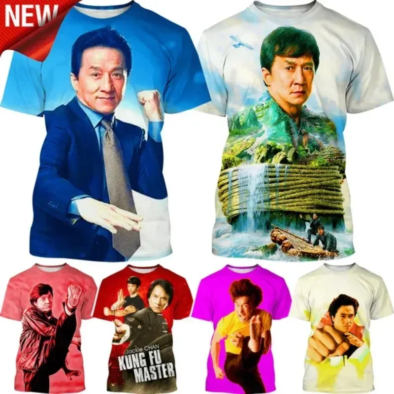 

Kung Fu Jackie Chan Unisex 3D Printing Casual T-shirt Print Hip-hop Street Style Short-sleeved T-shirts Men and WomenTshirt