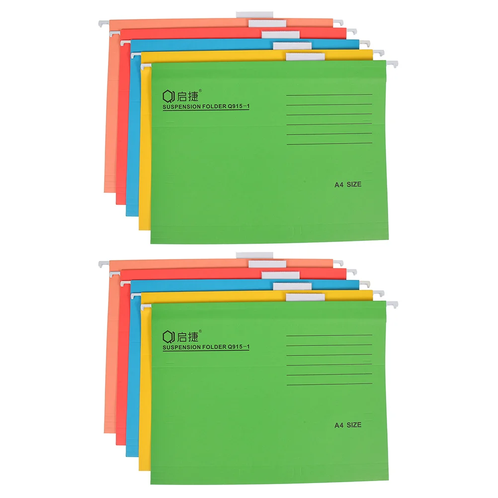 

10 Pcs Folder Convenient File Folders Bills Pouch Color Hang Labor Clip Colorful Holder Portable Receipt Iron Office Pocket