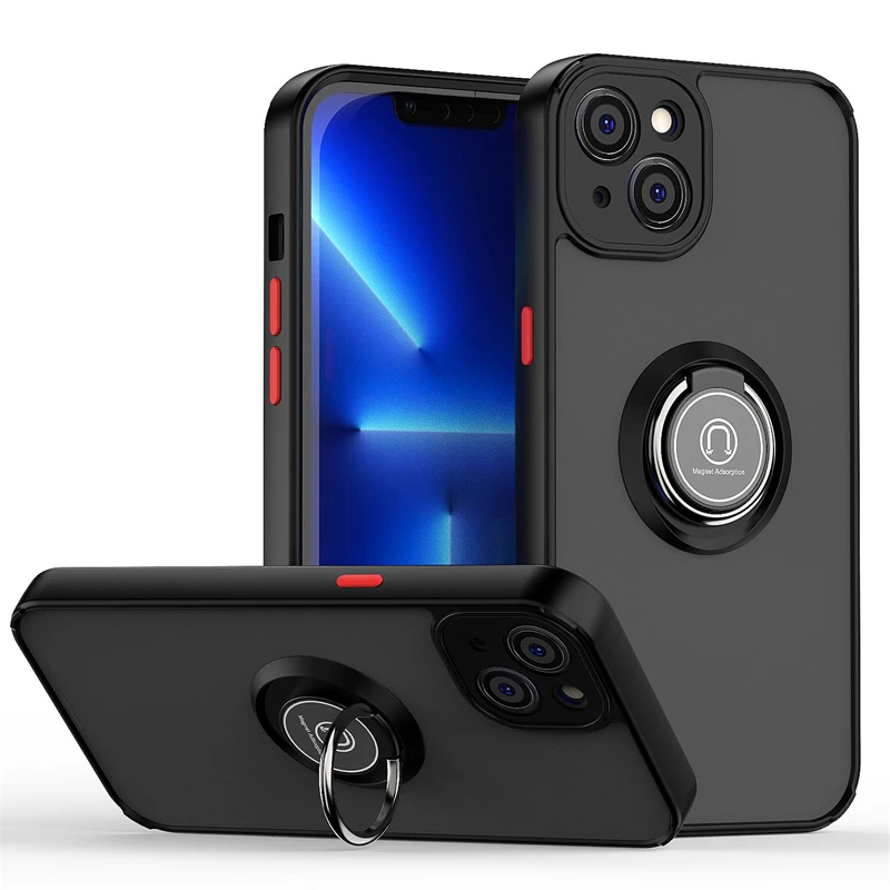 

Чехол для iPhone 13 12 Mini 14 11 Pro Max, бронированный автомобильный чехол с магнитным кольцом-держателем, чехол для телефона iPhone 6 7 8 Plus XR XS Max, задняя кр...