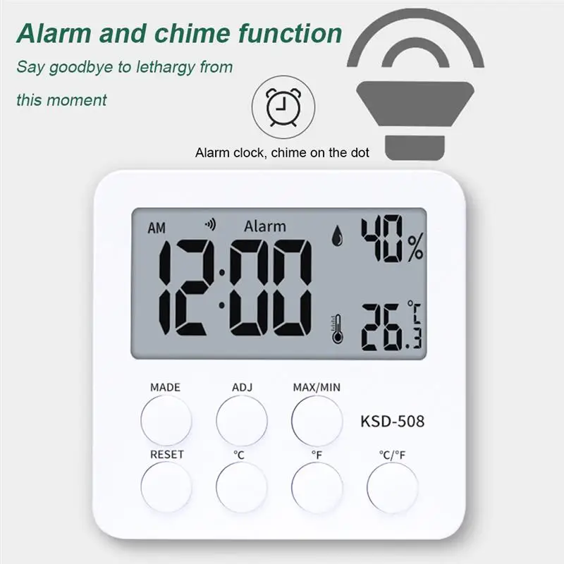 thermometer electronic hygrometer temperature meter humidity gauge multifunctional led time display alarm indoor thermometer free global shipping