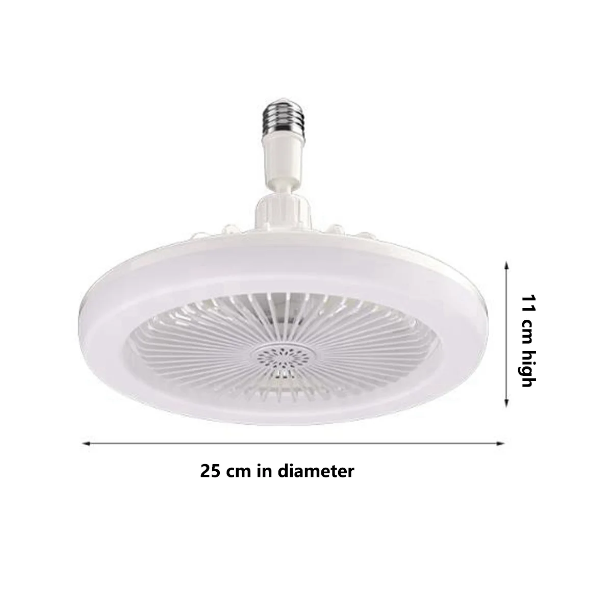 

Потолочный вентилятор E27 с подсветкой, встроенный светильник с низким веером, держатель подвесной лампы с электрическим вентилятором (белый)