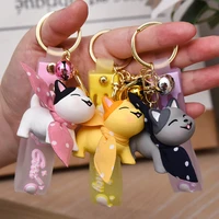 small fresh keychain cartoon keychains women scarf dog bag pendant gift cute creative acrylic couple fashion jewelry accessories
