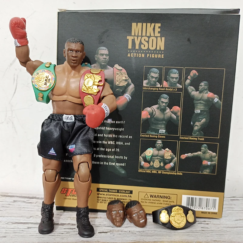 

3 Head Face Storm Toys Boxing Boxer Champion Mike Tyson Final Round Mike Tyson Action Figure Collectible Model Toy For Kids Gift