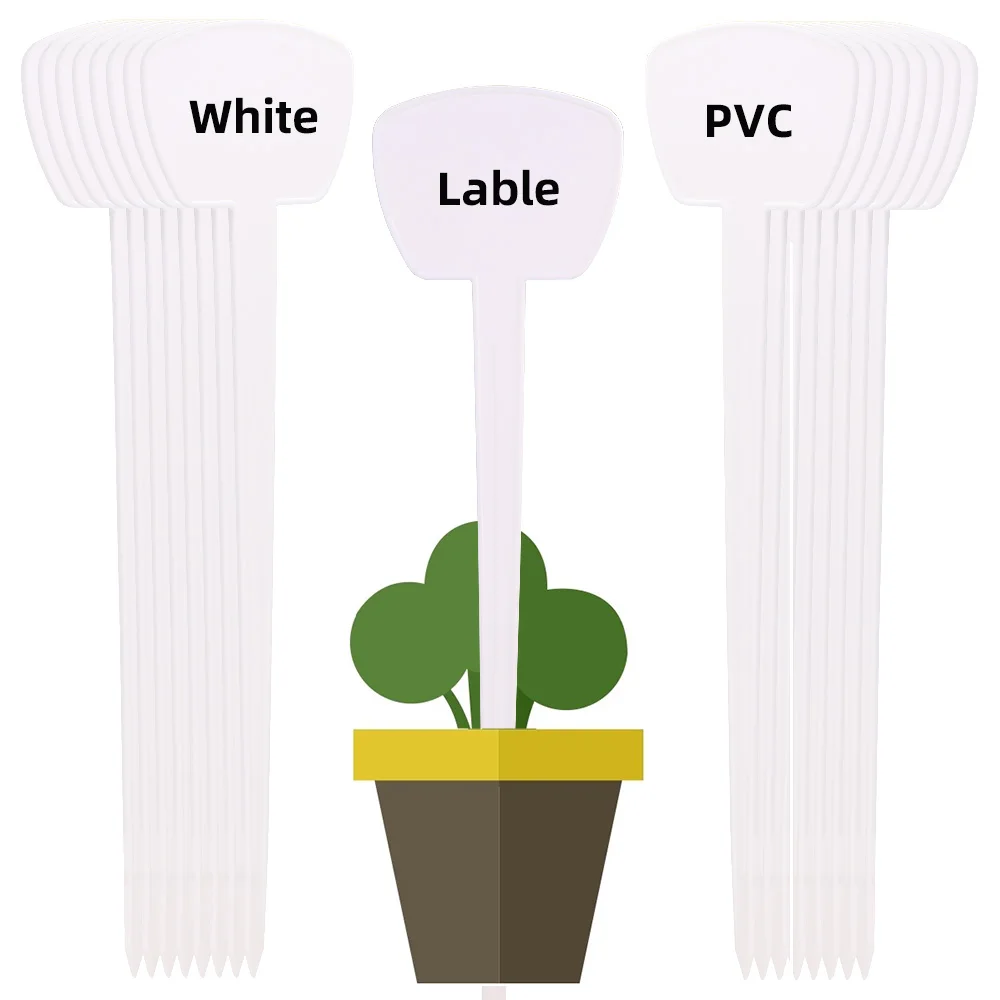 5-50PCS Durable Garden T-Shape Plastic Plant Labels White Waterproof Flower Marker Tags Tall Classification Sorting Sign PVC