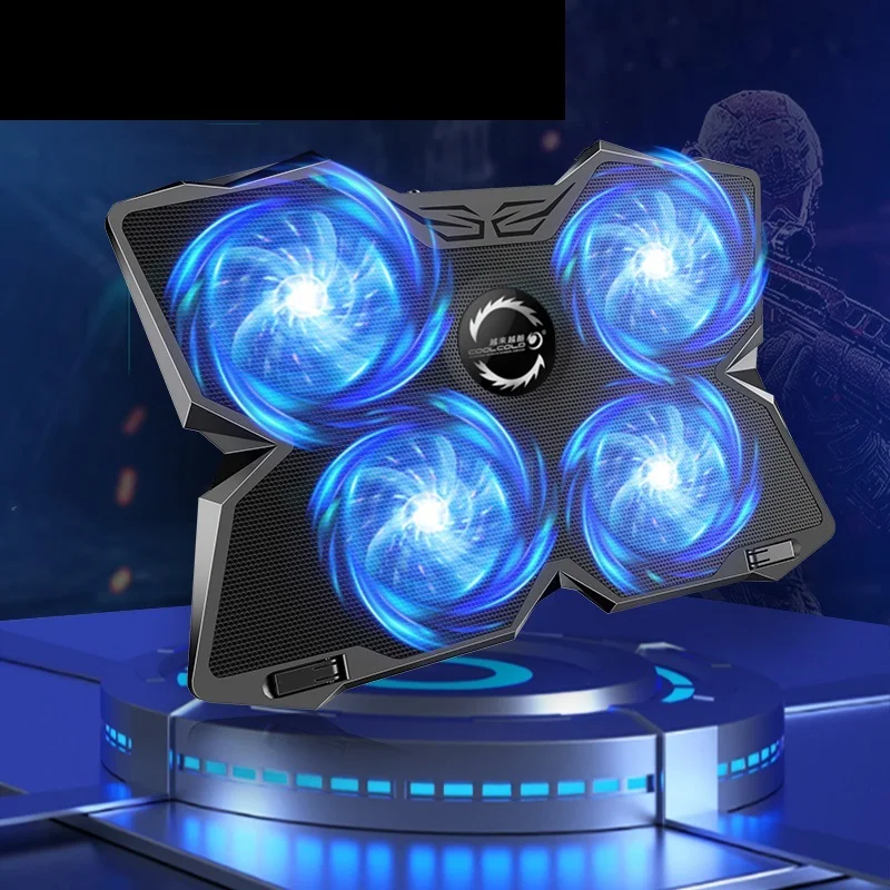 

Laptop Cooler Laptop Cooling Pad Notebook Gaming Cooler Stand with Four Fan and 2 USB Ports for 14-17inch Laptop