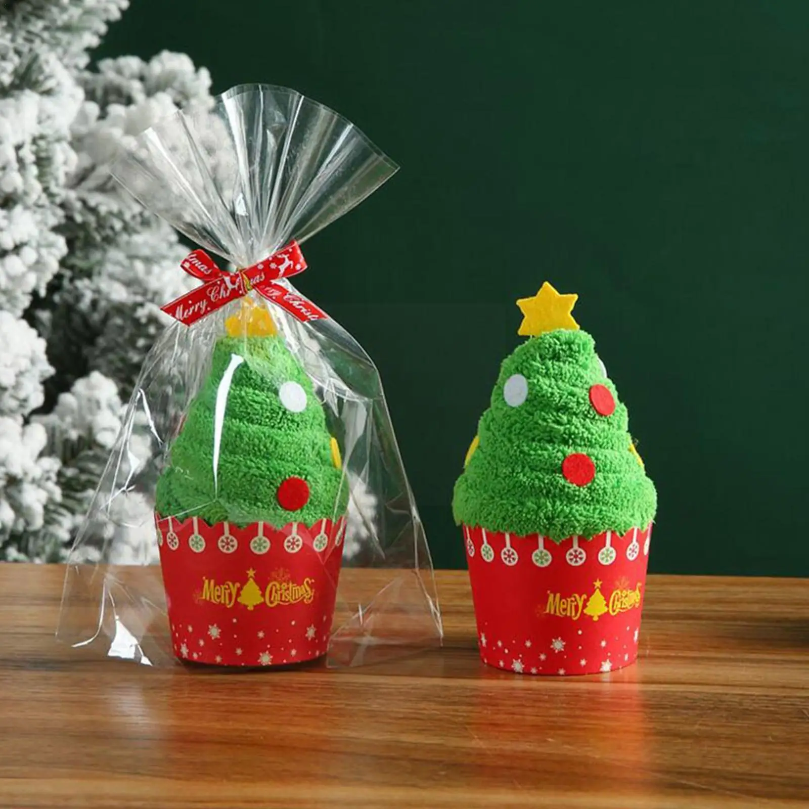 

Christmas Cake Shape Towel Snowman Dinner Decor New Year 2022 Embroidered Towel For Home Christmas Tree Towels Children's G J9u6