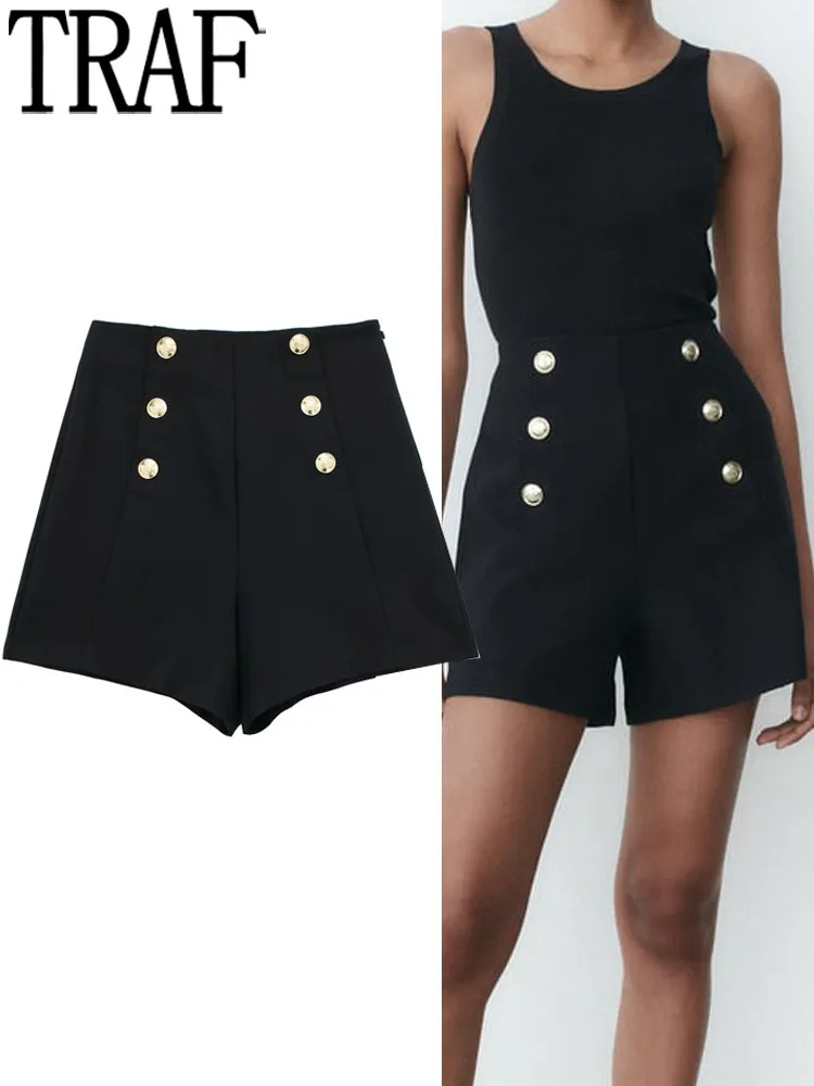 

Шорты-бермуды женские с завышенной талией, на пуговицах