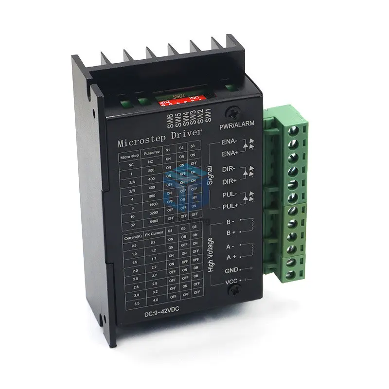 TB6600 Драйвер шагового двигателя 4A 9 ~ 42 в TTL 32 Micro-Step CNC 1 Ось Новый 2 или 4-фазный