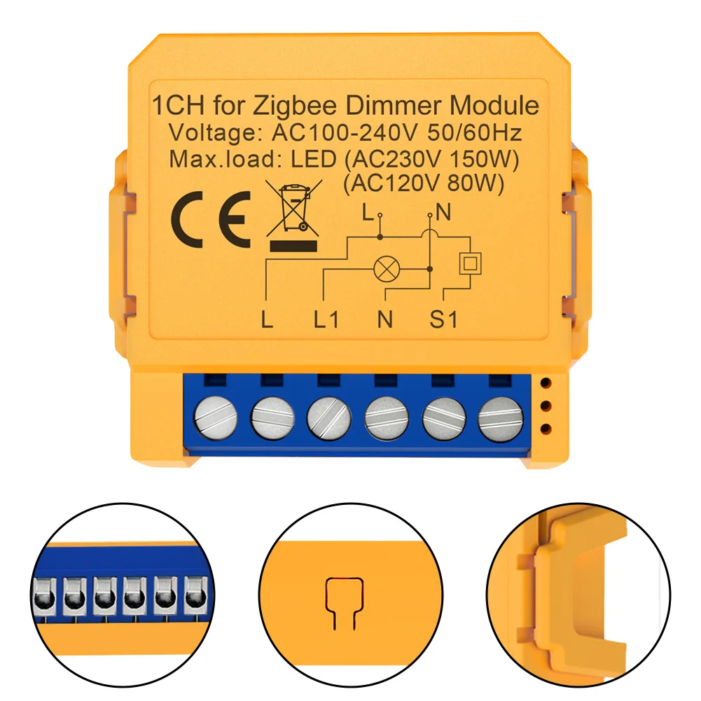 1 шт. модуль контактного переключателя для ZigBee бесступенчатый затемняющий