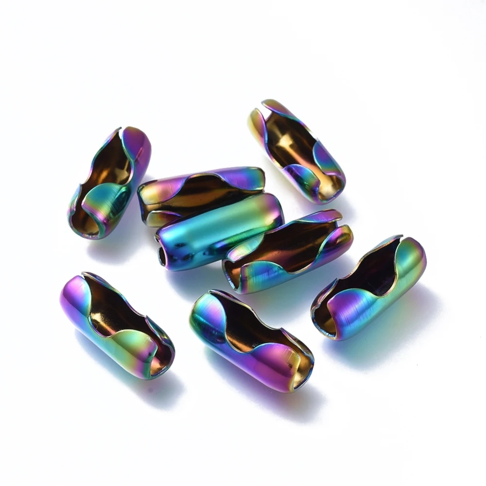

Pandahall 10Pcs Stainless Steel Ball Chain Connectors Clasps Fit 8mm ball chains DIY Jewelry Making Supplies Rainbow Color
