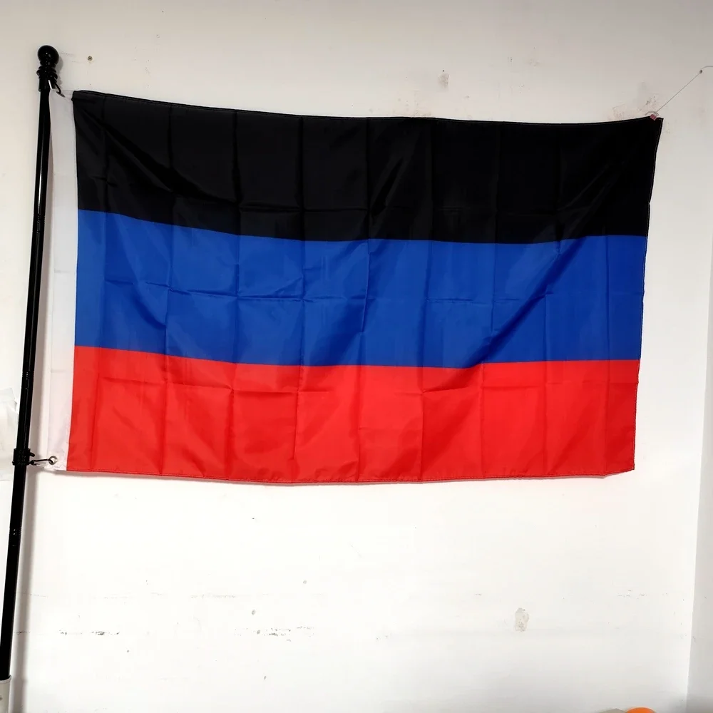 Флаг Народной Республики Donetsk наружная декорация баннер 90x150 см полиэстер