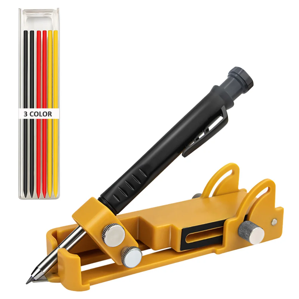 

Multi-function Scribing Tool Construction Pencil Compass With Deep Hole Pencil DIY Woodworking Gauge Scriber Measuring Tool