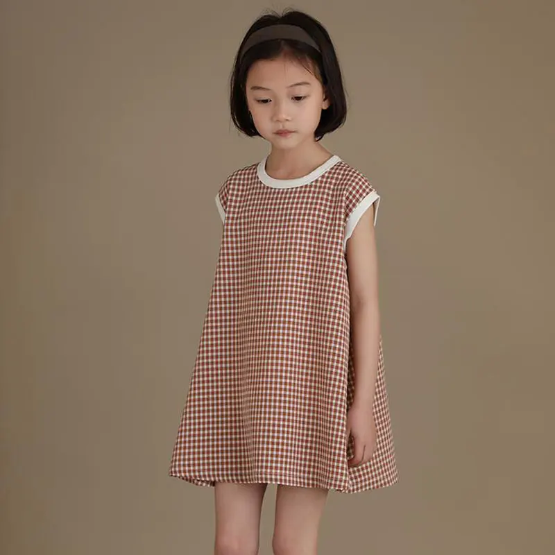 

Summer Girls Dress Plaid Dresses for Kids Sleeveless Halloween Clothes Children Birthday Party Dress Teenager Baby Costumes