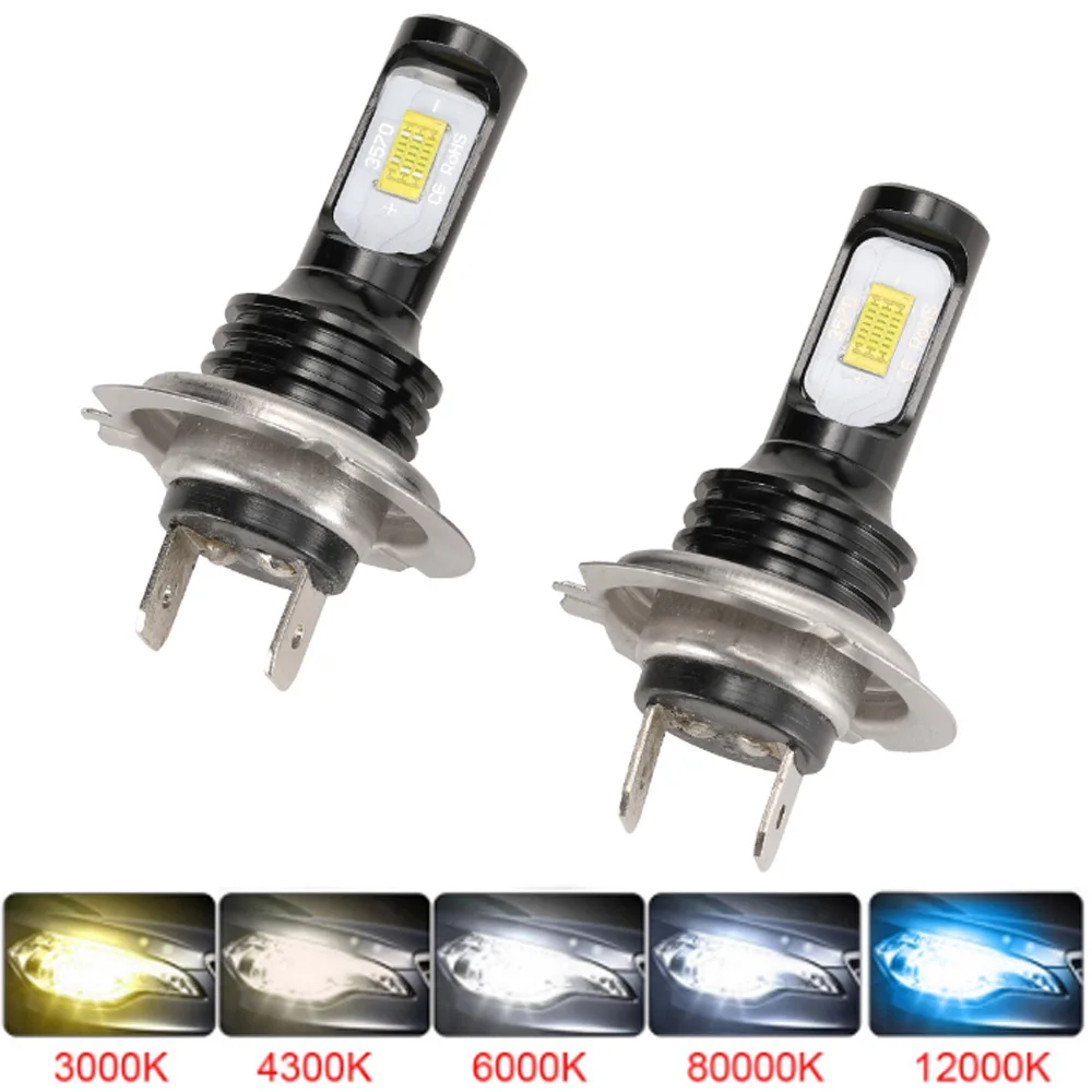 

2Pcs 4300K 6000K H7 H8 H9 H11 9005 HB3 9006 HB4 H1 H3 H4 881 3570 Chip Bulb Car Headlight Led Fog Driving Lights Lamp Source