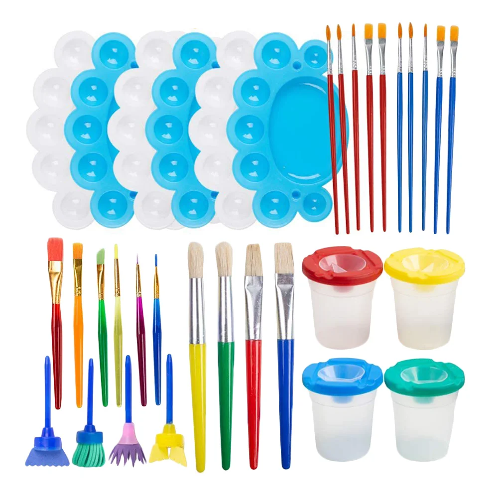 

1 Set Painting Tools Acrylic Brush Early Learning Set Pigment Containers