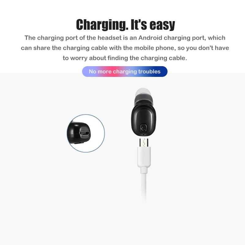 Беспроводные наушники TWS Bluetooth-наушники миниатюрные одиночные с микрофоном