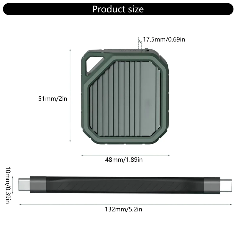 Силиконовый корпус USB3.2 Gen2 M.2 NVMe SSD 2230 10 Гбит/с
