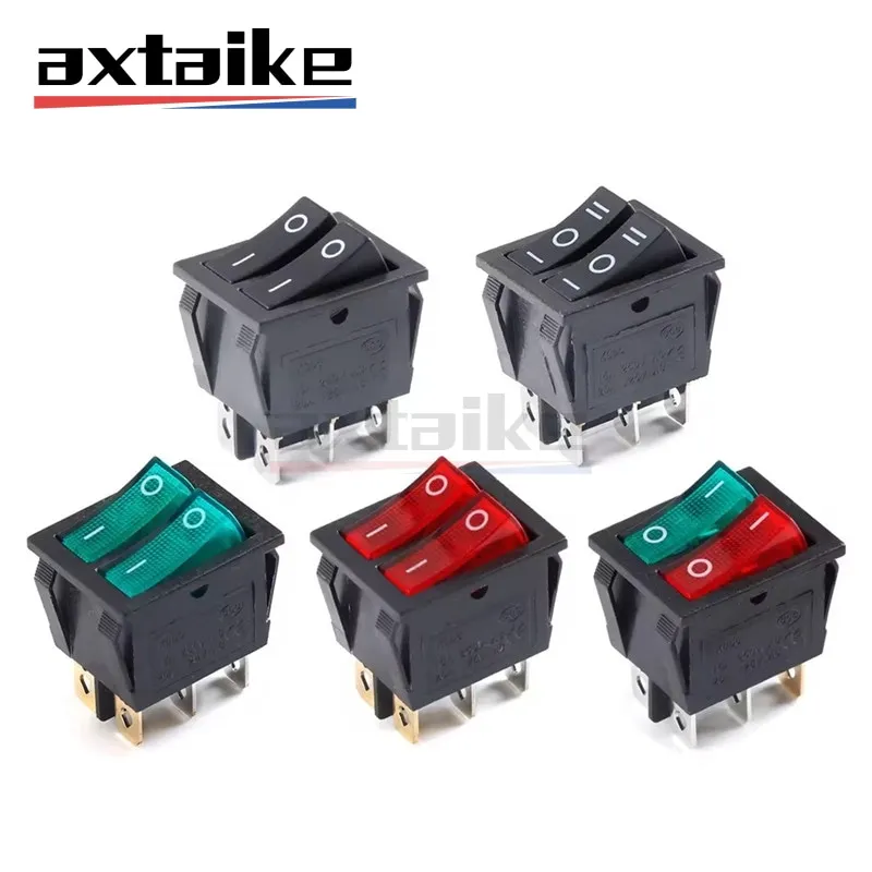 5 шт. 31*25 мм 6-контактный клавишный переключатель KCD6 Кнопка питания лодки с лампой красный зеленый черный ВКЛ./ВЫКЛ. KCD8 16a 250 в 20a 125 В AC KCD4