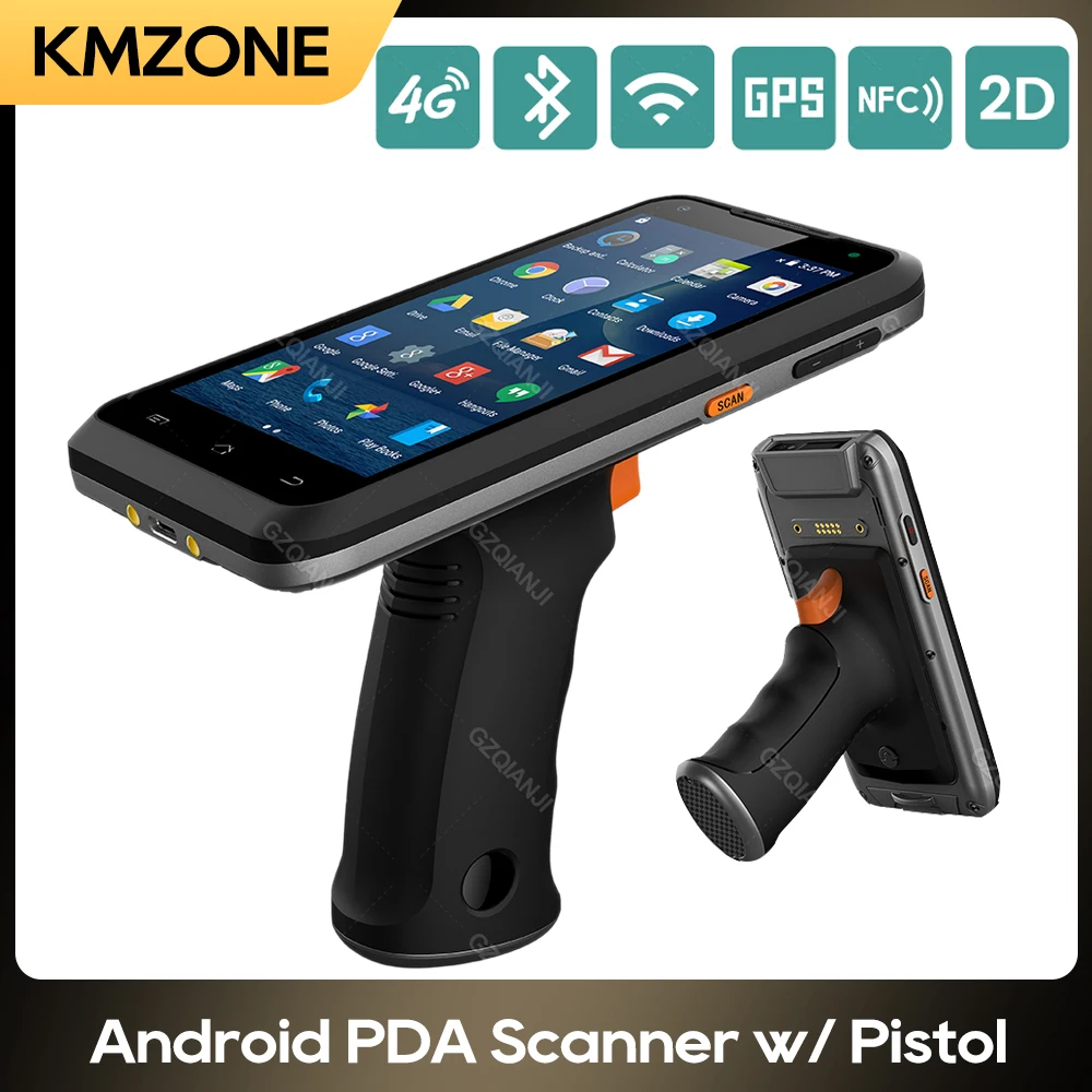 

Rugged PDA Portable Terminals 4G Android POS PDA with Grip Pistol 1D/2D QR Scanner Data Collector Support NFC Reader
