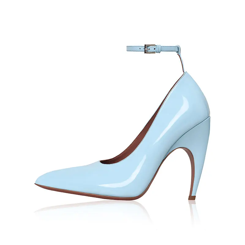 Женская толстовка с острым носком очень высокие туфли одна линия пряжкой модные