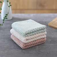 absorbent cleaning cloths microfiber kitchen dish cloth tableware coral fleece cleaning towels home kitchen cleaning tool
